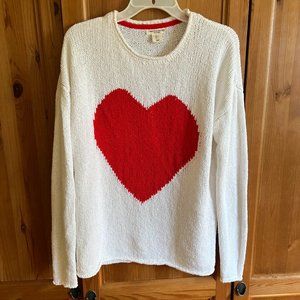 Christian Siriano cotton heart long-sleeve sweater womens size L